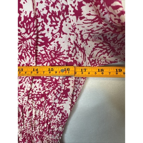 HD in Paris Anthropologie Boho Floral Dress Size 6 Pink Smocked - Picture 8 of 9